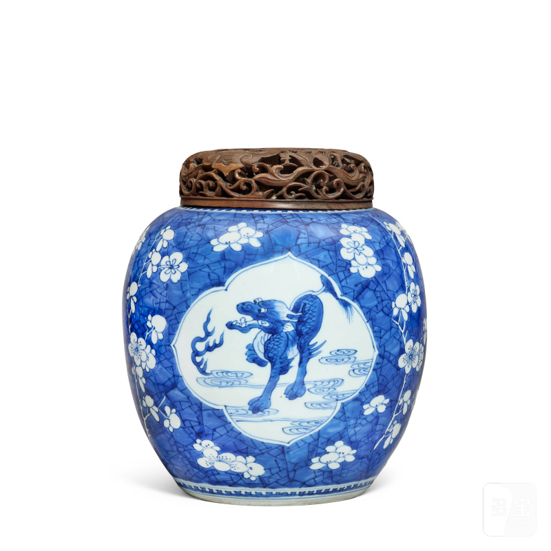 清康熙 青花麒麟紋罐 | A BLUE AND WHITE 'QILIN' JAR - 图3